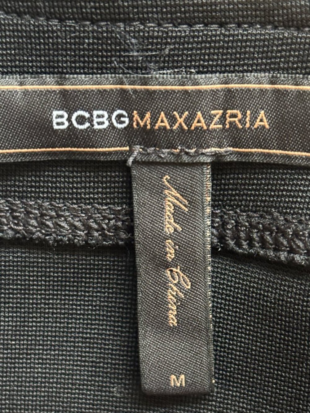 BCBGMAXAZRIA Black Ribbed Panel Bandage Pencil Skirt Size M Like New - Picture 5 of 7